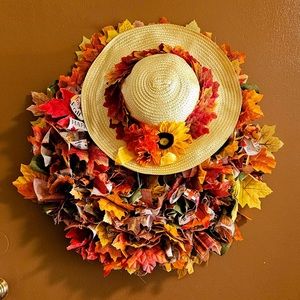 Scarecrow hat wreath